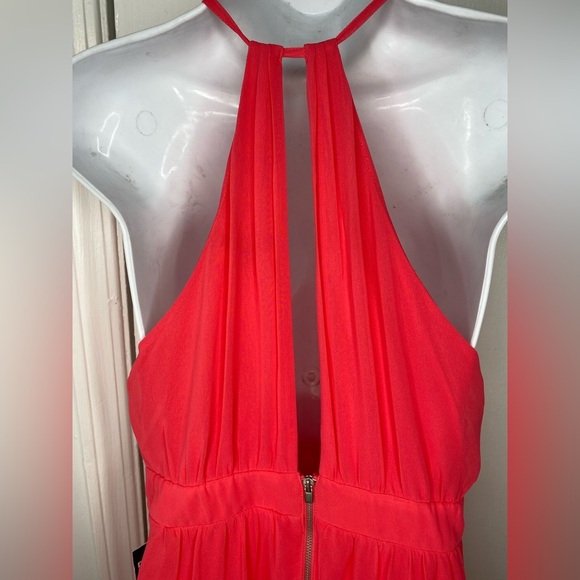 Express NWT Vibrant Coral Pink/red Dress - Picture 8 of 8